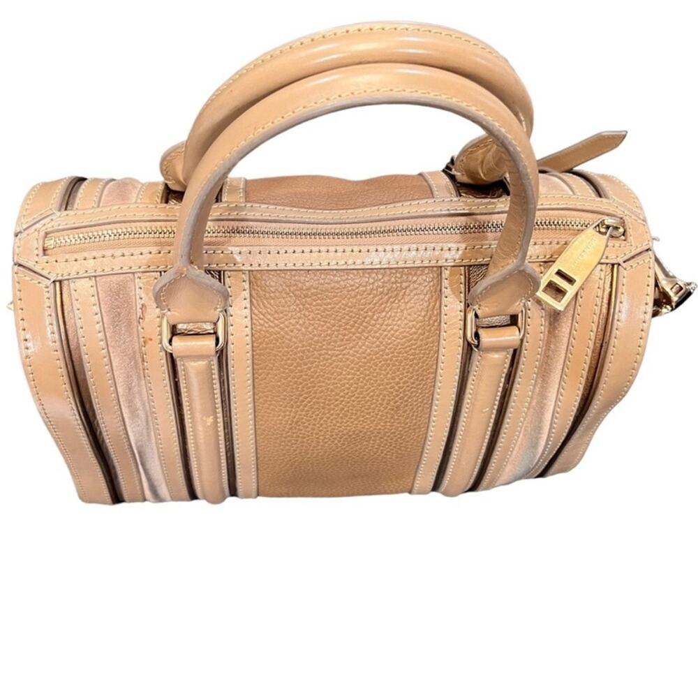 Burberry Alchester Leather Suede Two Way Bowler Bag Zip Close Gold Tone Hardware - Picture 8 of 10